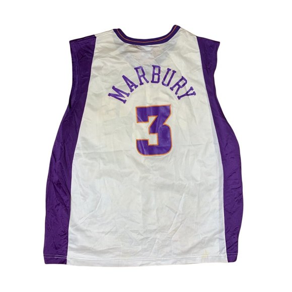Champion NBA Phoenix Suns Jersey White Purple Marbury #3 Tank Top Mens Size L - Picture 2 of 7